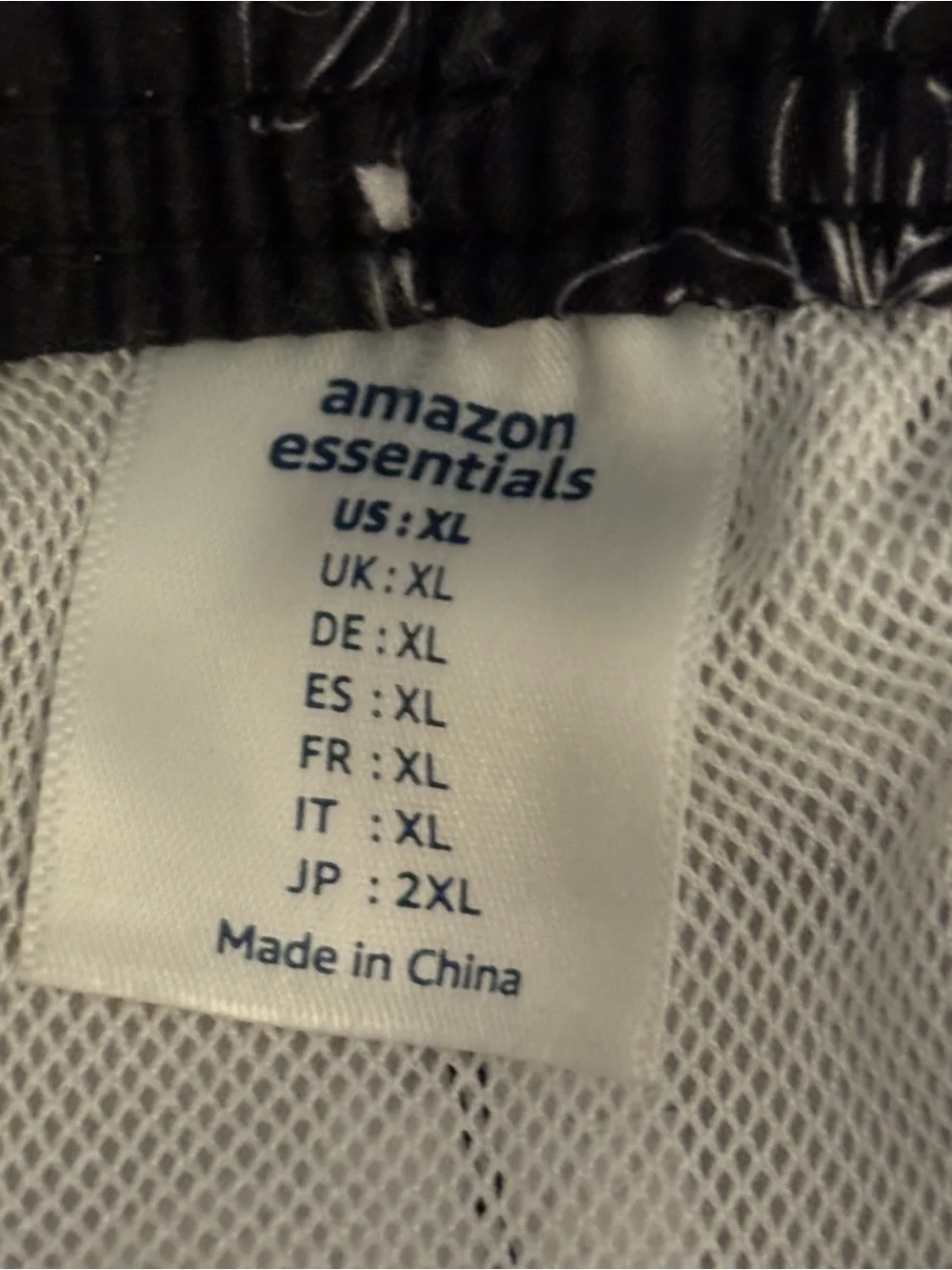 Amazon Essentials Swim Board Shorts  Men’s Size XL Black & White Floral Print